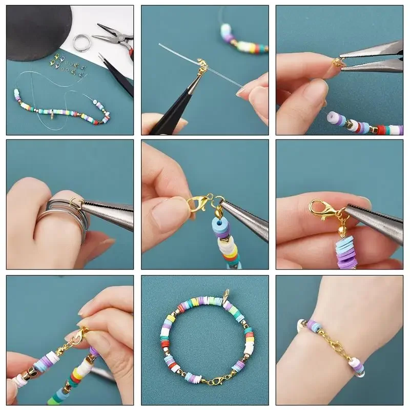 100pcs/Lot Lobster Clasp Sets Jump Rings Connectors Crimp End Kit For Bracelet Necklace DIY Jewelry Making Findings Wholesale