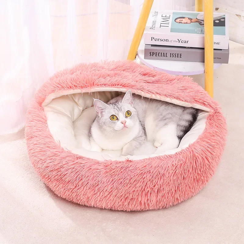 Cat nest autumn and winter warm nest plush shell round semi-closed deep sleep pet nest