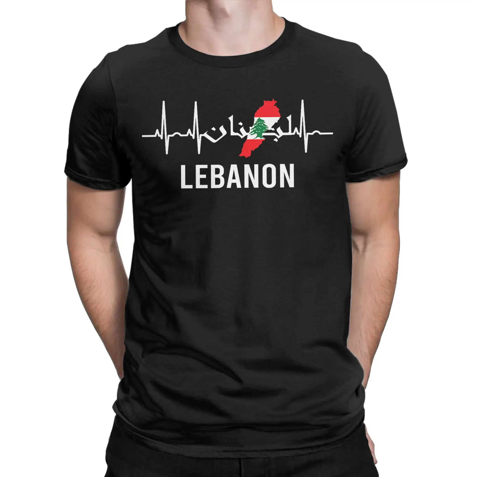 Lebanon Flag Map Beirut Cedar Tree Lebanese T Shirt Men Pure Cotton Vintage T-Shirts O Neck  Tee Shirt Short Sleeve Clothes