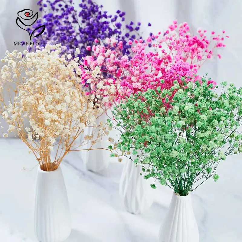 80g Mix Gypsophila Baby Breath Dried Flower Bouquet Boho Wedding Photo Prop Decoration Preserved Gypsophile Home Room Vase Decor - Image 3