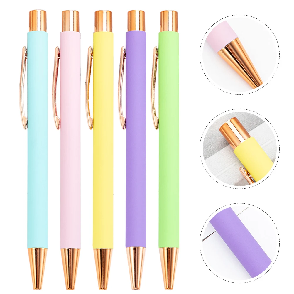 

10 Pcs Ballpoint Pen Retractable Pens Multicoloured Smooth Writing Office Adorable