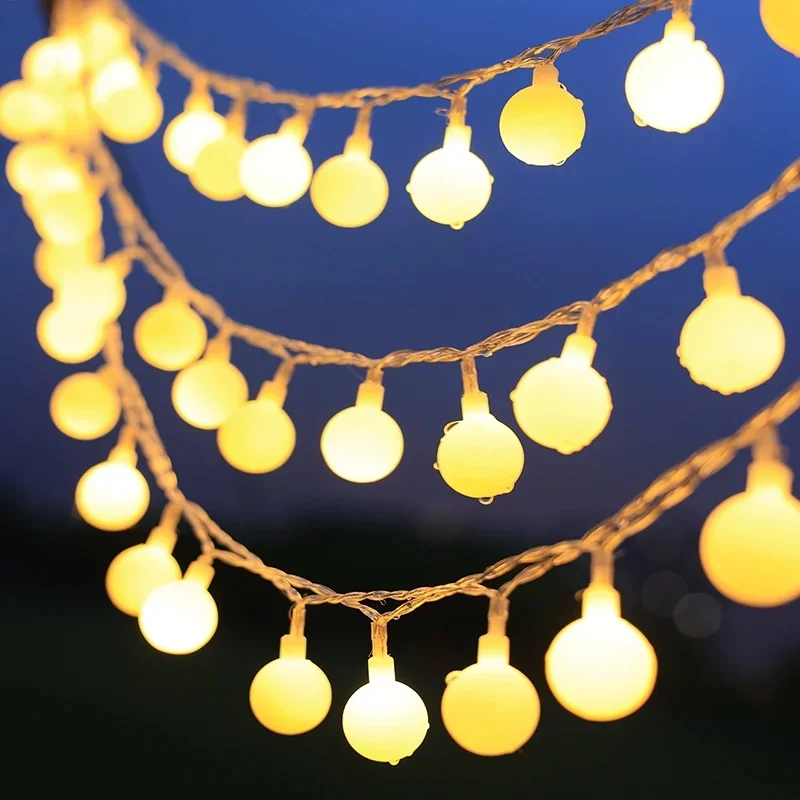 LED الجنية Waterdrop كرة فقاعات ضوء سلسلة الصيف حديقة في الهواء الطلق التخييم حفل زفاف اكليل جارلاند عطلة غرفة الديكور