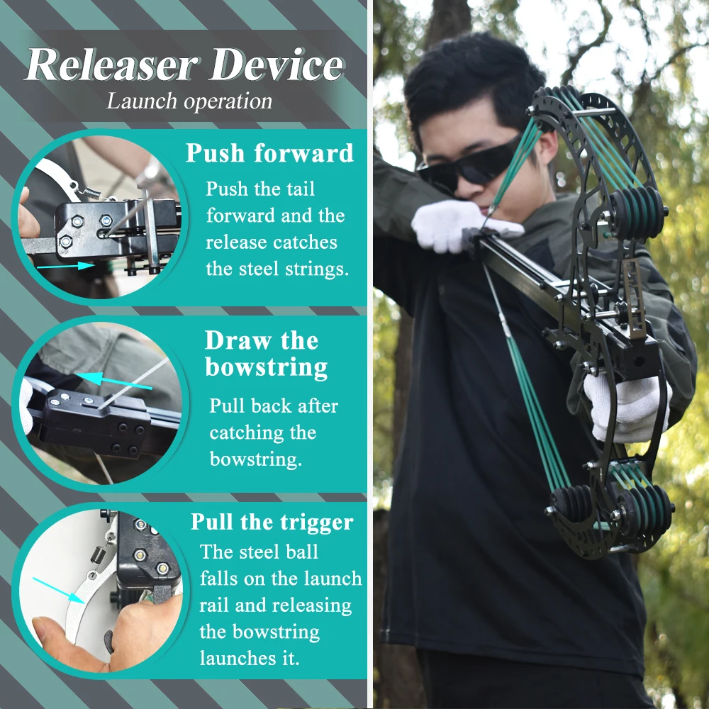 Outdoor Hunting Slingshot Set New-style Repeating Steel-ball Compound Slingshot High-precision Large-scale Slingshot Shooting view 5
