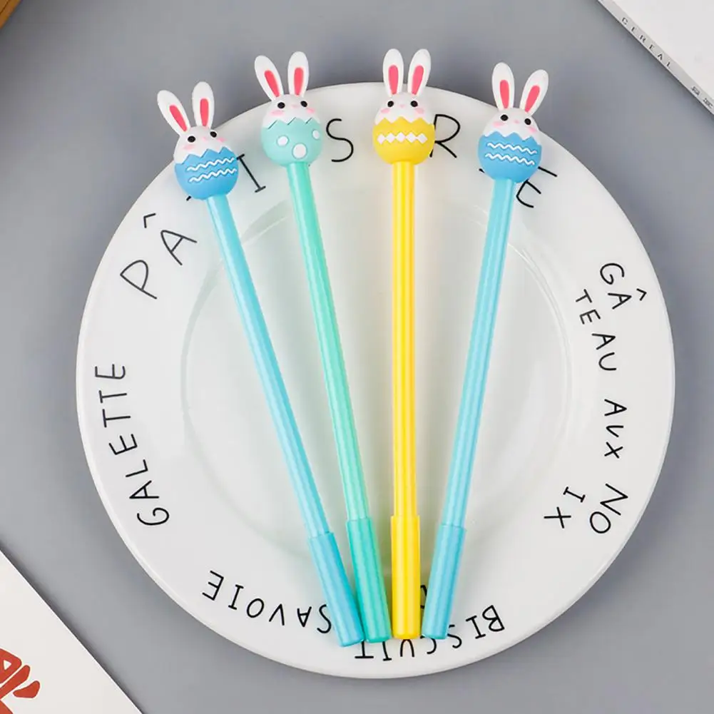 만화 부활절 달걀 토끼 펜, 빠른 건조 잉크, 부드러운 글쓰기 젤 펜, 만화 토끼 펜, 문구류, 학교 용품, 3 개