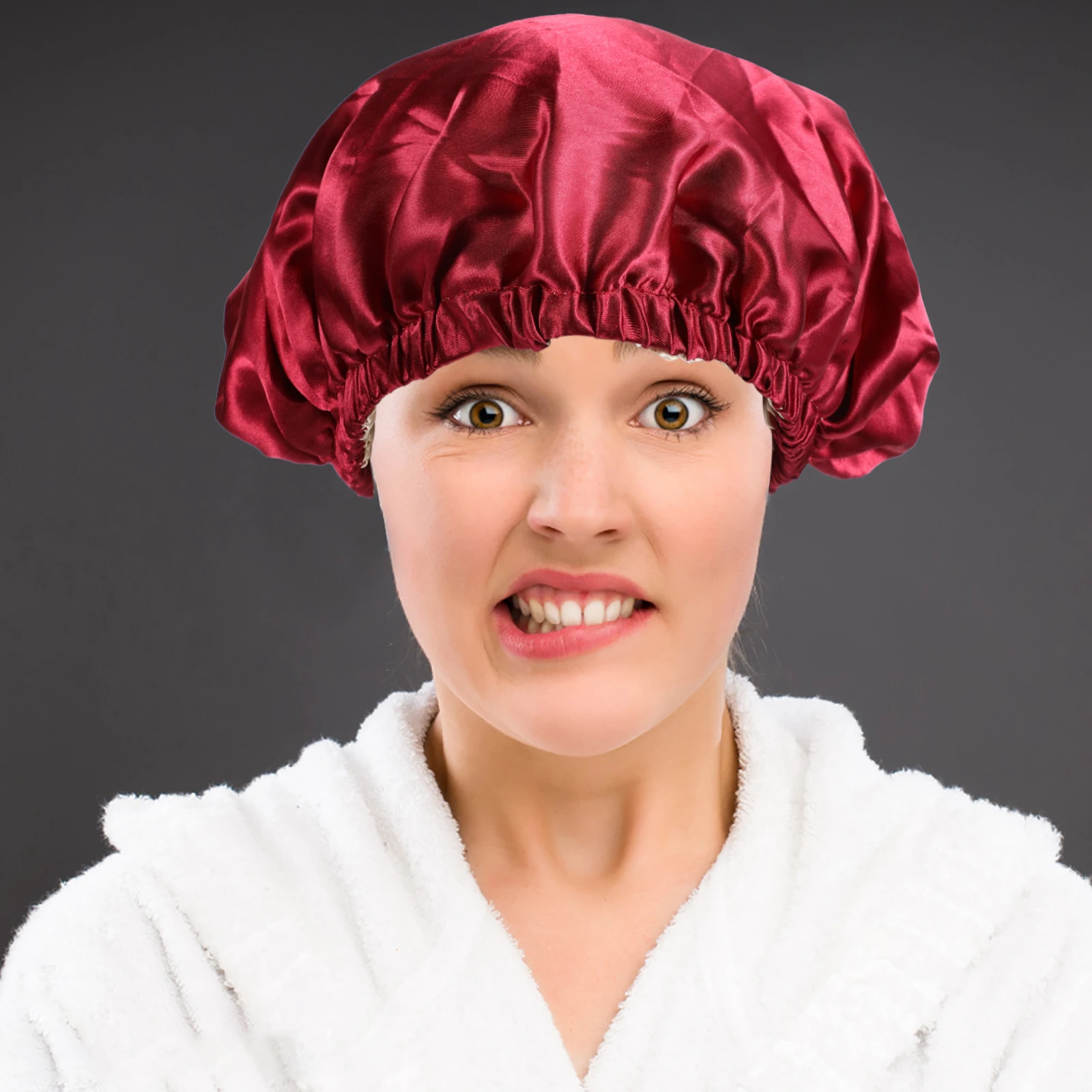 

Hair Bonnet Satin Silk Sleep Bonnets for Women Adjustable Kappe Damen Women's Sleeping