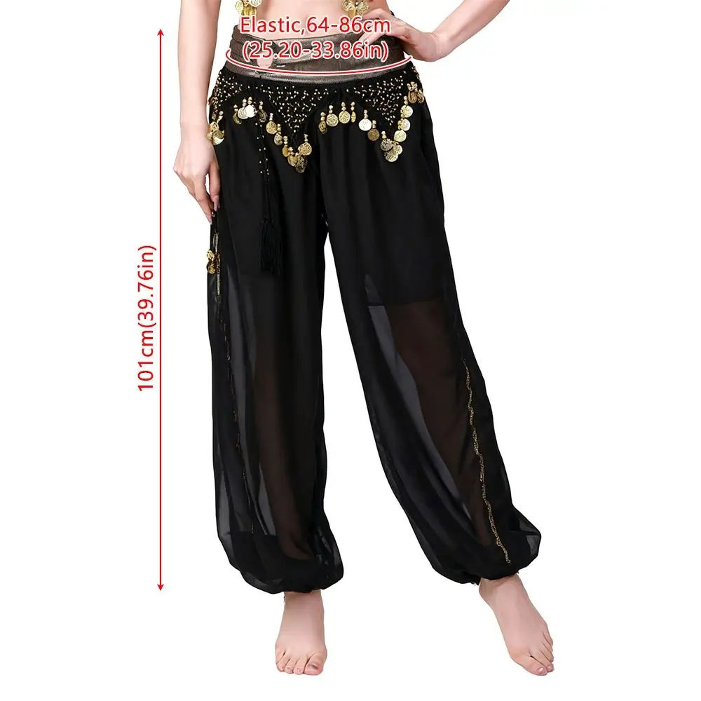 Pantalones de danza del vientre con lentejuelas a la moda, ropa de actuación con borlas, pantalones de baile con lentejuelas, accesorios sueltos para danza del vientre, bombachos para baile