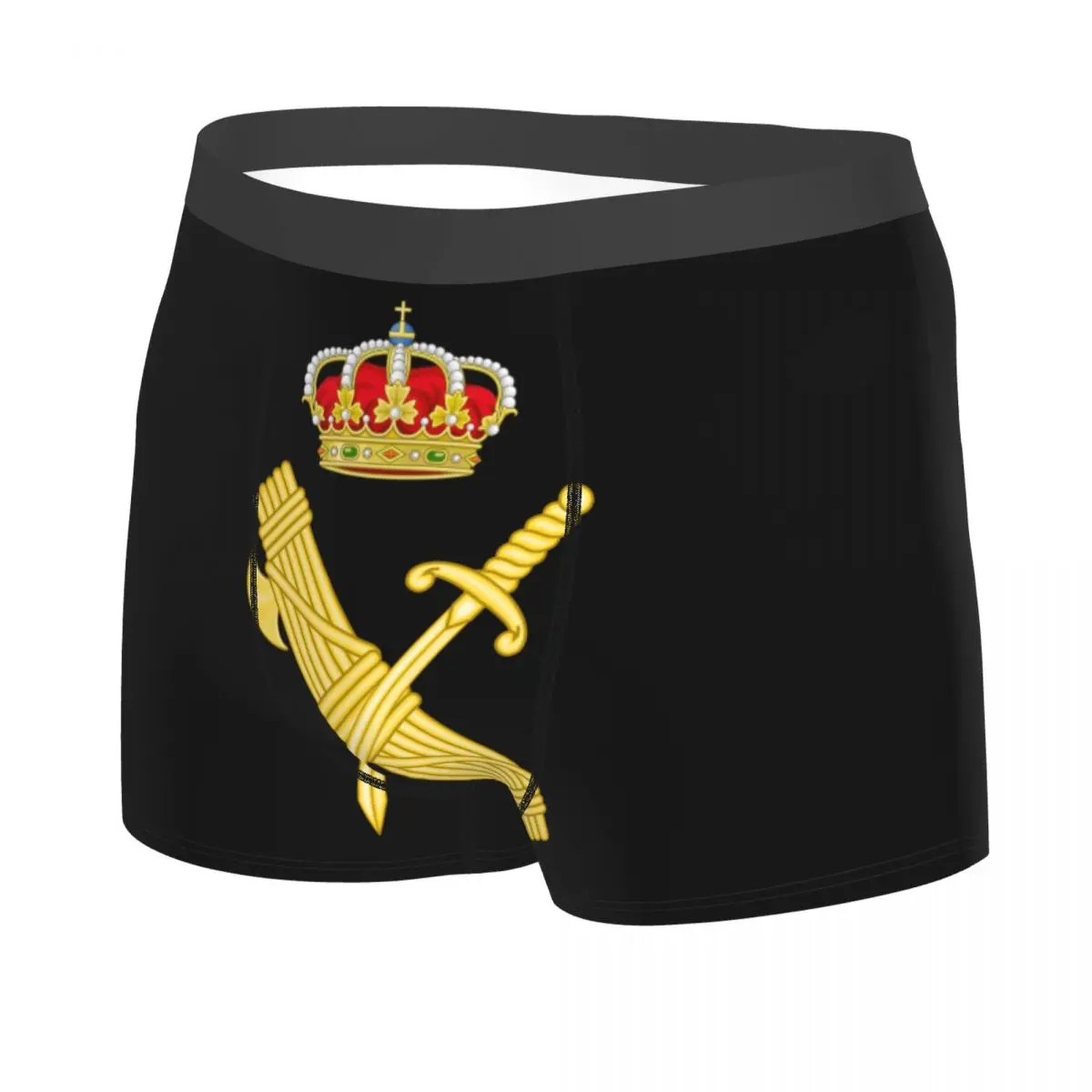 Custom Emblem Of The Spanish Civil Guard Boxers Shorts Panties Male Underpants Stretch Spanish Coat Of Arms Briefs Underwear