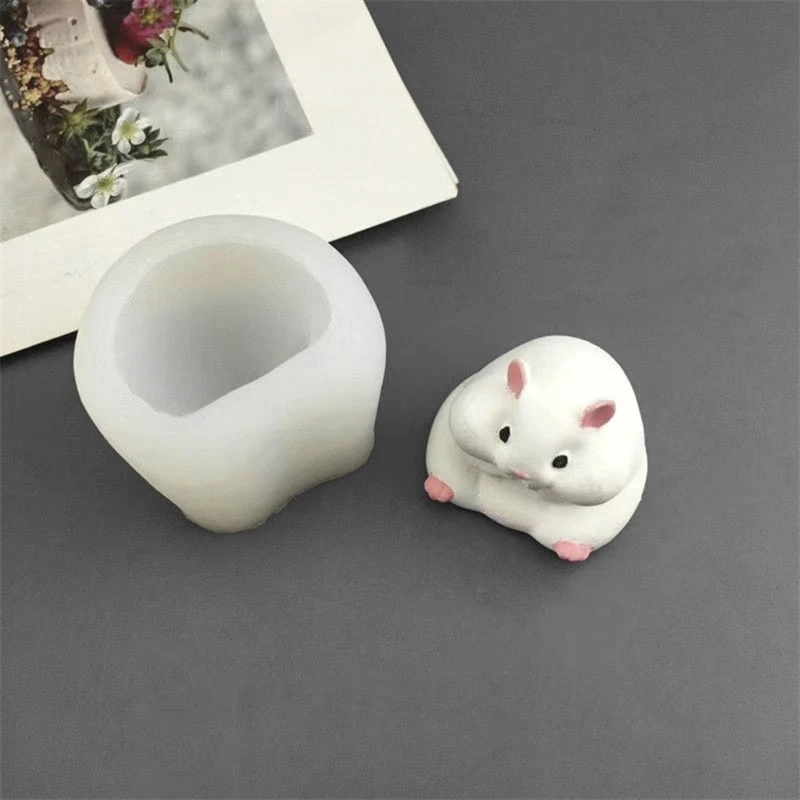 C63B Hamster Shaped Silicones Molds for Mousses Cake, Cookie, Baking Molds for Making Chocolate Fondant Decorations