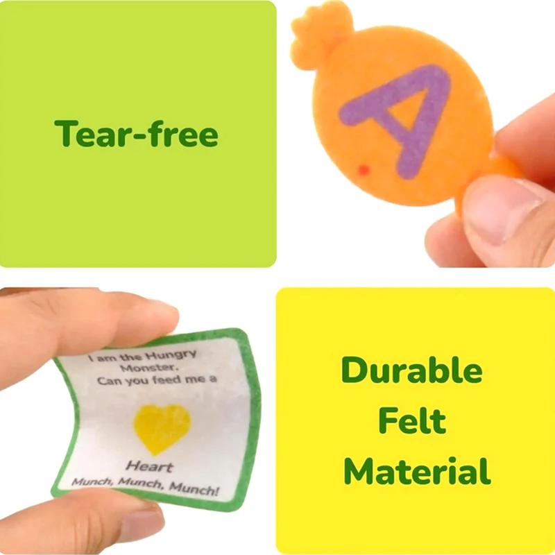 Alphabet Learning Toys Matching Colors Shape Felt Toys Letter Recognition Monster Eating Funny Game Montessori Educational Toys