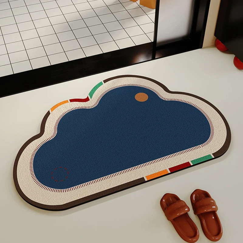 Bathroom Door Carpet Water Absorbent Non-slip Floor Mat Green Shaped Carpet Diatom Mud Mats Entrance Carpets Home Decoration Rug