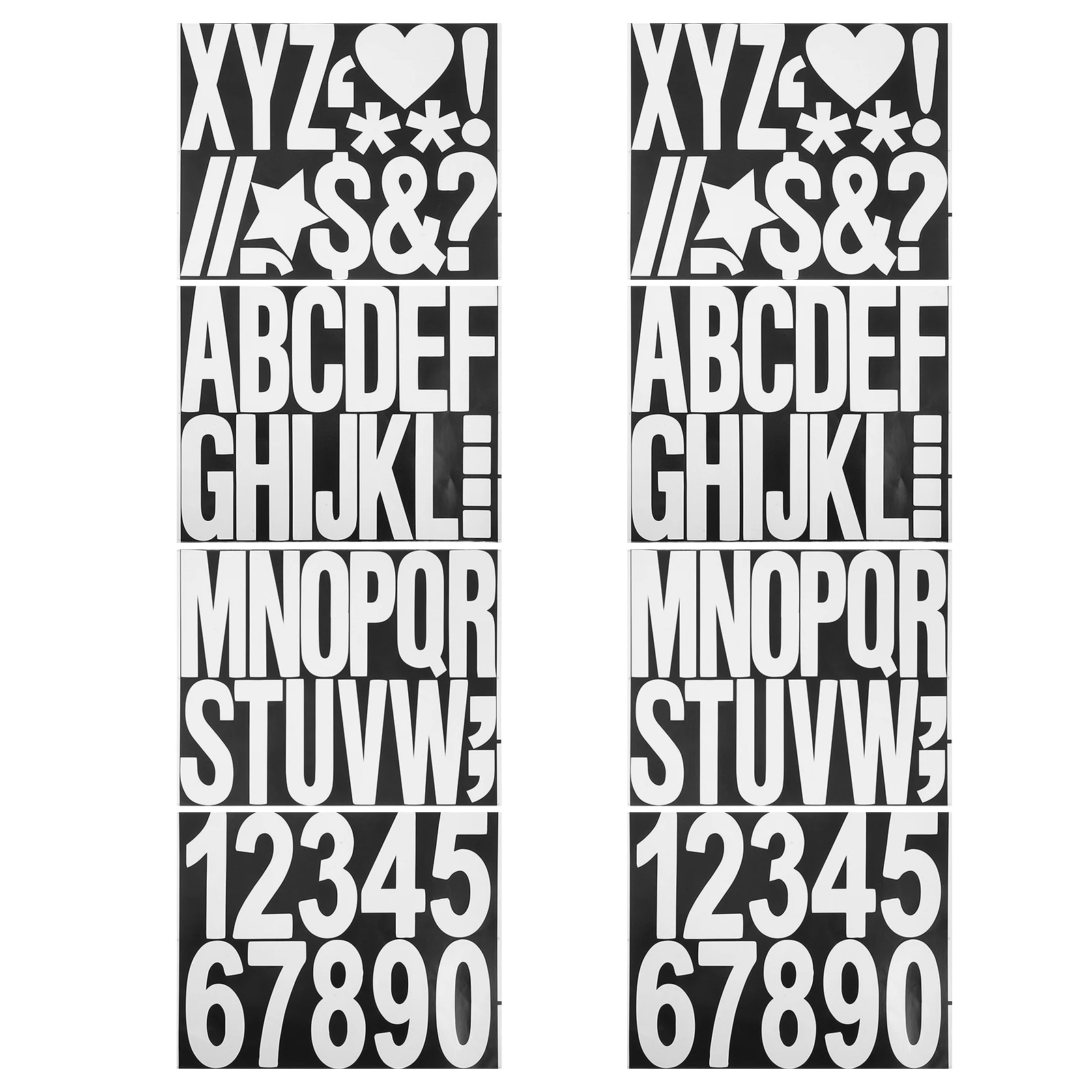 

8 Sheets Trash Can Stickers Mailbox Letter Small Number White Pvc House Numbers and Letters