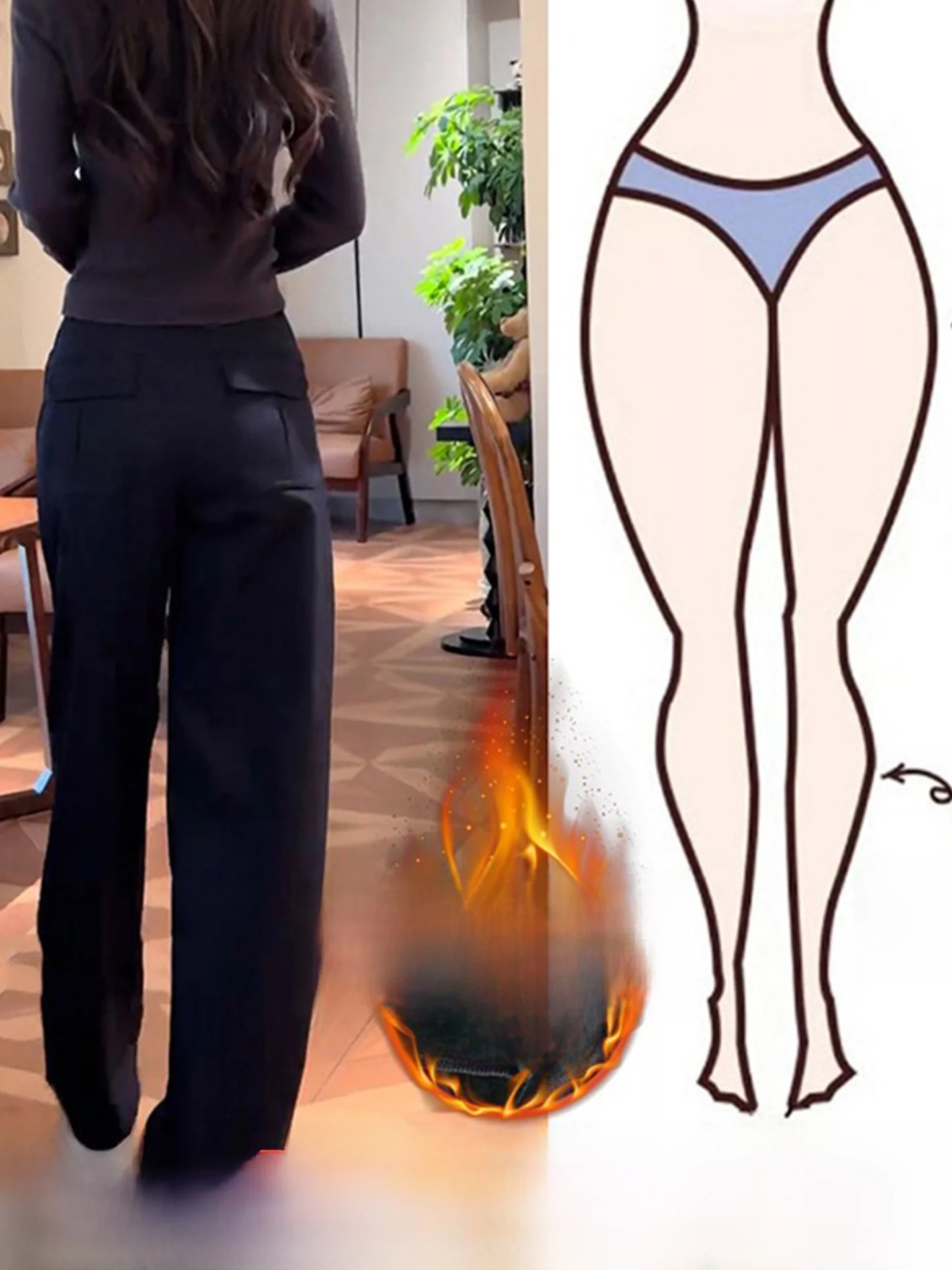 Pantalones de pierna ancha con forro de Fce de cintura alta, pantalones de pierna recta drapeados informales para mujer, cierre de botón de Color puro para ir al trabajo coreano