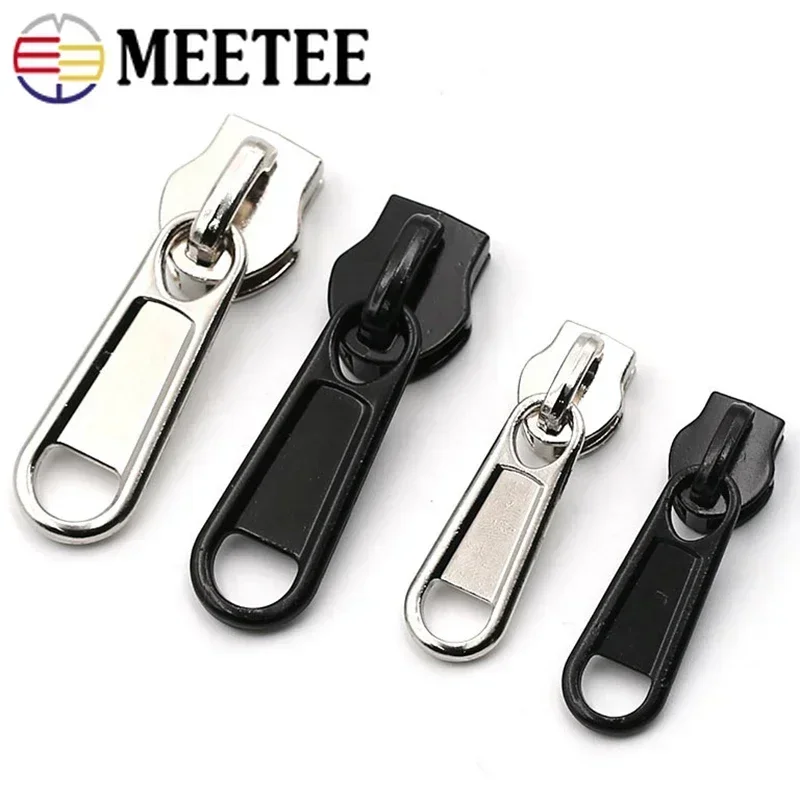 10 Stück 3 #   5 #   8 #   10 #   Reißverschlussschieber für Nylon-Reißverschlüsse Schwarz Silber Reißverschlüsse Slider Pull Gepäck Zip Tape Puller Lock Head Zubehör