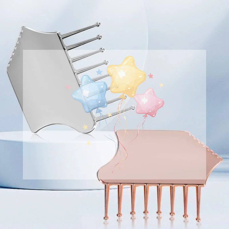 

Портативный массажер для кожи головы из цинкового сплава, инструмент для скребка Гуаша для головы, шеи, плеч, ног и рук для успокаивающего средства