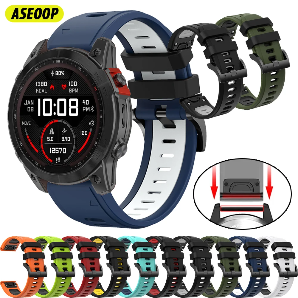 For Garmin Epix Pro 51/47mm/Enduro 3 2/G1 Easy Fit Bands Fenix E 8 47mm 6X 7X 51mm Sports Smart bracelet 22-26mm Silicone Strap