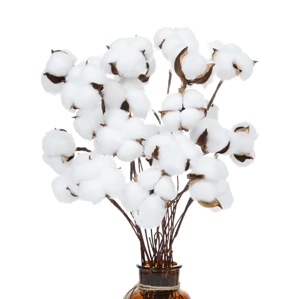 20pcs Cotton Flowers,Dried Cotton Picks Stalks Plants, Artificial Cotton Floral Stems Farmhouse Decorations for Vase Home Decor