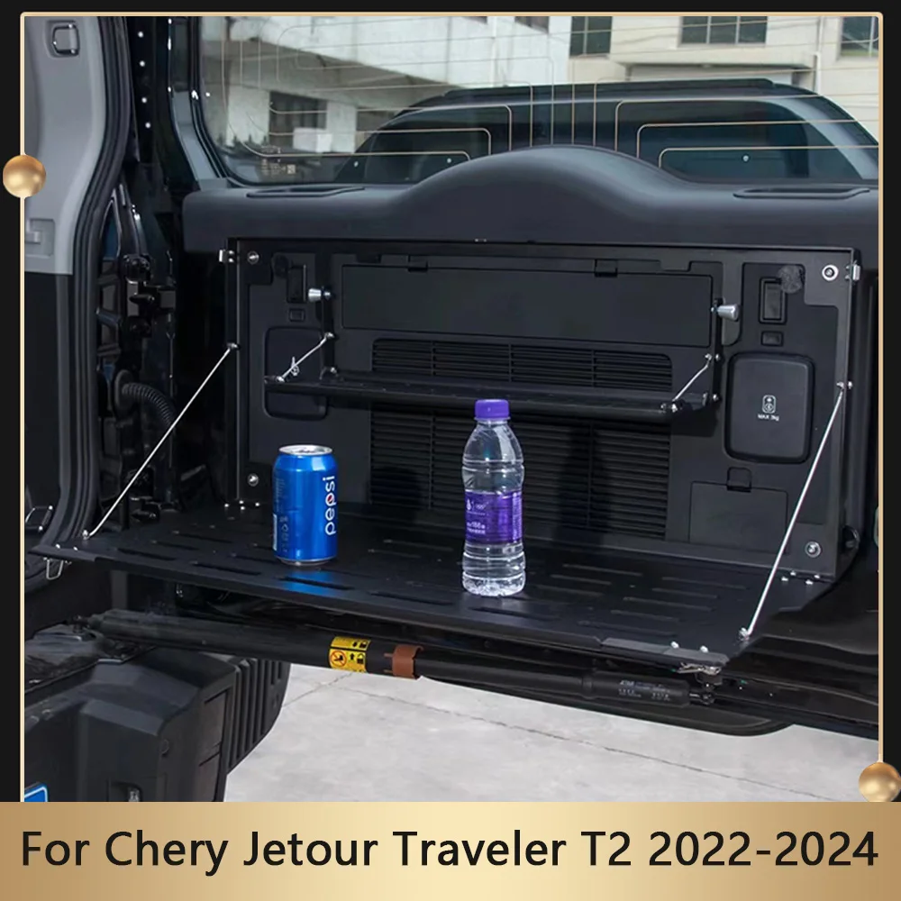 For Chery Jetour Traveler T2 2022 2023 2024 Tailgate Storage Rack Mesh Foldable Trunk Storage Expansion Rack Dining Table Panel