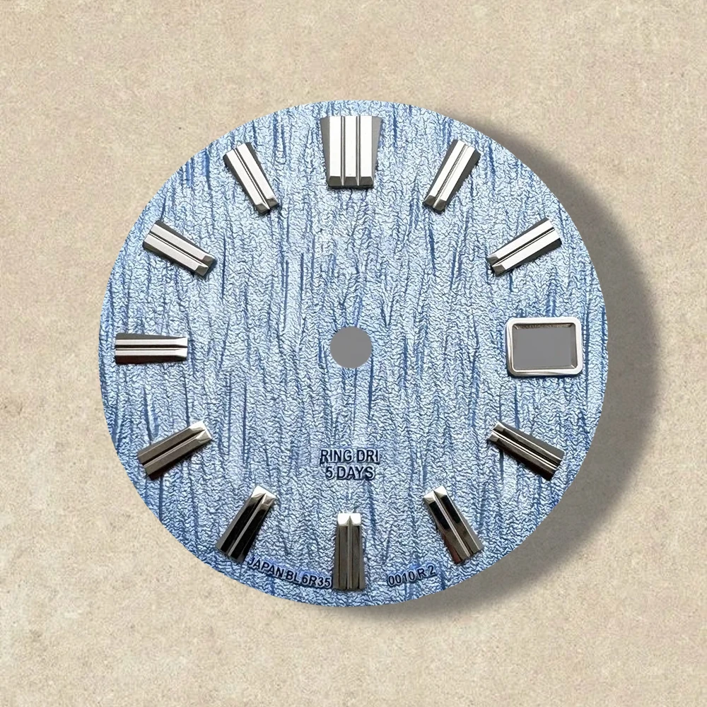 Logo GS 28.5Mm dengan Dial Grand S Cocok Cocok NH35/NH36/4R/7S Pola Kulit Gerakan Jepang Aksesori Jam Tangan Berkualitas Tinggi ﻿