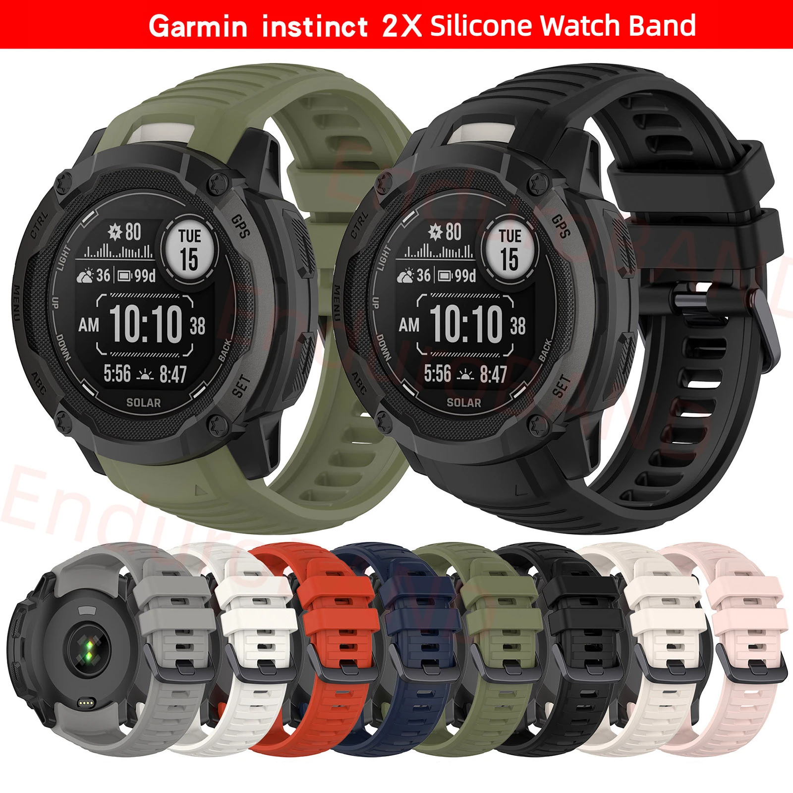 For Garmin Instinct 2X Solar Silicone Sports Watch Band - Essential Garmin Accessories EnduroBAND