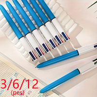 3/6/12pcs 4 Color Fashion Retractable Ballpoint Pen with 1.0 Mm Medium Point  4 in 1 Colored Ballpoint Pen Writing Stationery
