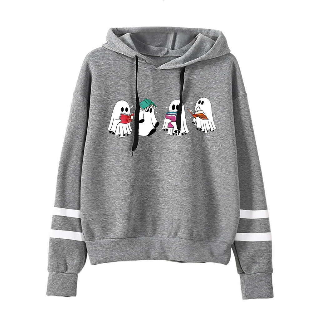 Bookish Ghost Sweatshirt Glass Gift Book Reader Halloween Gift Book Ghosts Winter Clothes Women Aesthetic