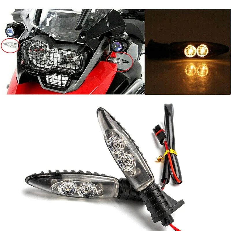 오토바이 전면 LED 방향 지시등 점멸등, BMW G310GS G310R F 650 700 800 GS K 1200 R 스포츠 R1200GS 용, 1 쌍