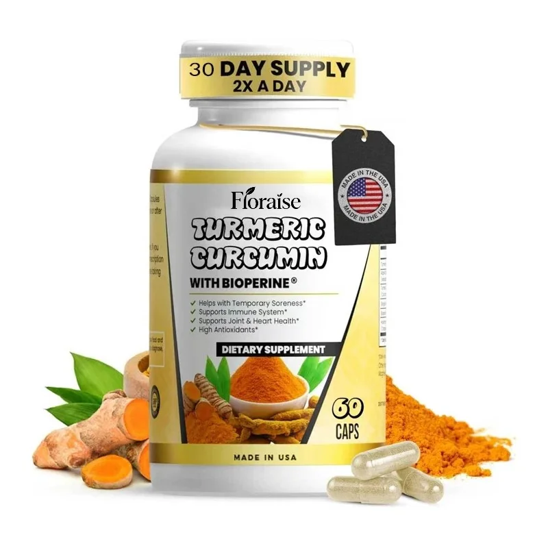 Turmeric, Curcumin, and Pepper Vegetable Capsules - High Quality Antioxidants That Support Skin and Digestion