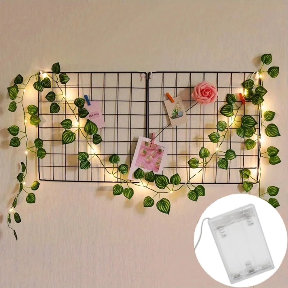 

LED Flower Green Leaf String Lights Artificial Vine Fairy Lights Battery Powered Christmas Tree Garland Light for Wedding Decor
