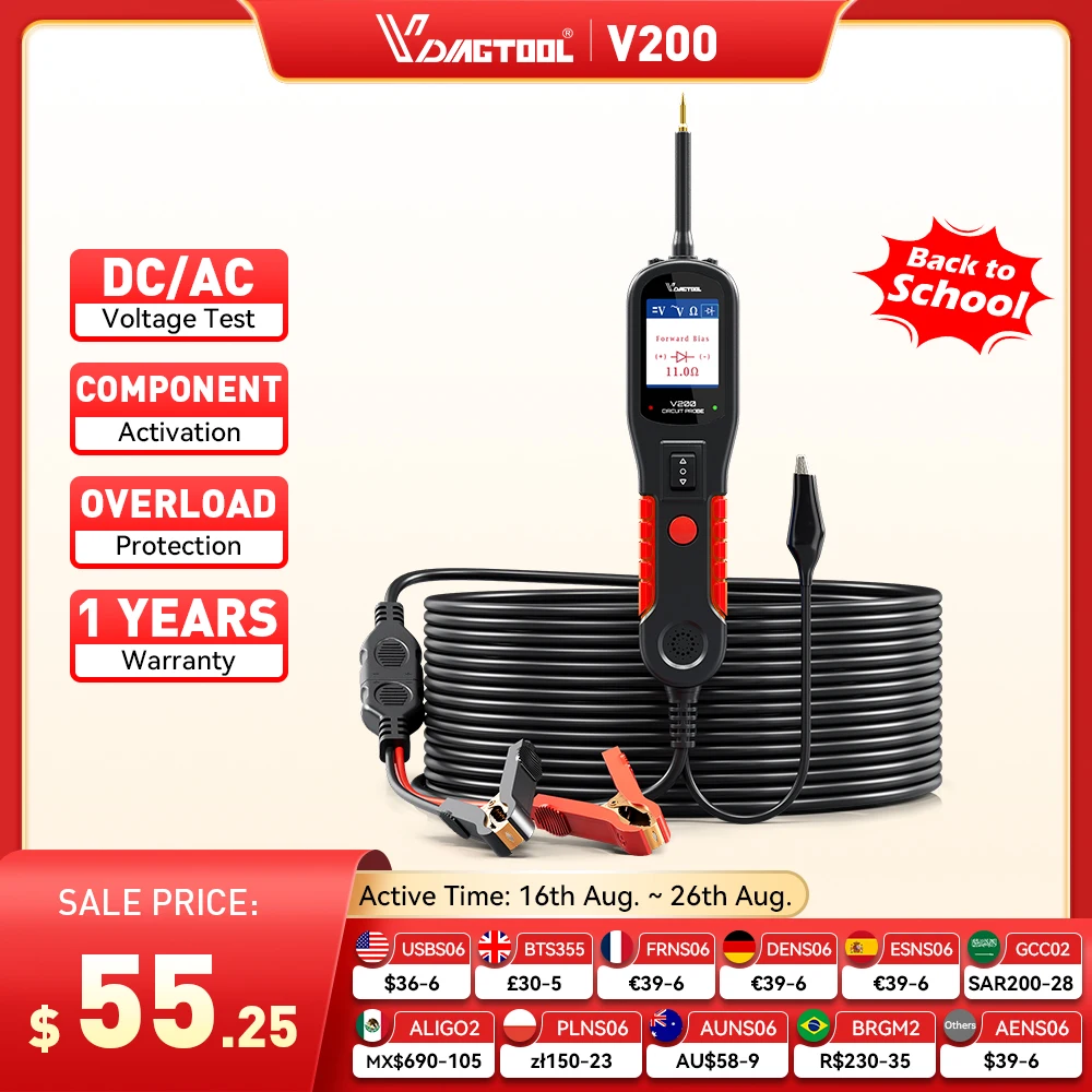 vdiagtoadvocate-testeur-de-circuit-electrique-de-voiture-kit-de-sonde-d'alimentation-automobile-testeur-de-systeme-electrique-testeur-de-tension-a-ecran-lcd-v200-6v-30v