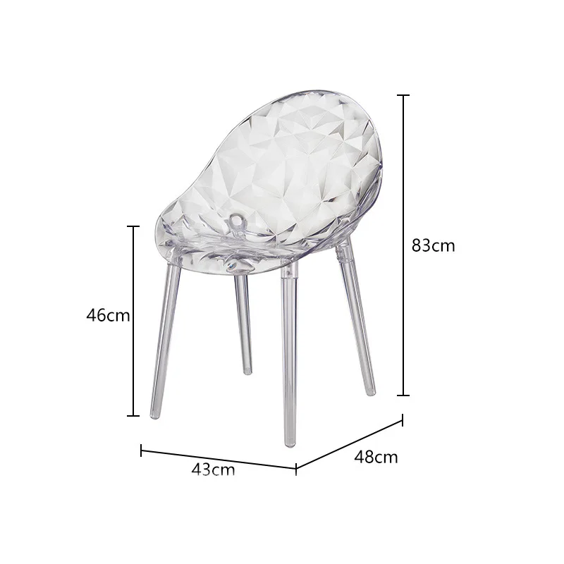 Nordic Transparent Dining Chair Modern Minimalist Luxury Designer Acrylic Home Seat Trendy Dining Room Accent Chair