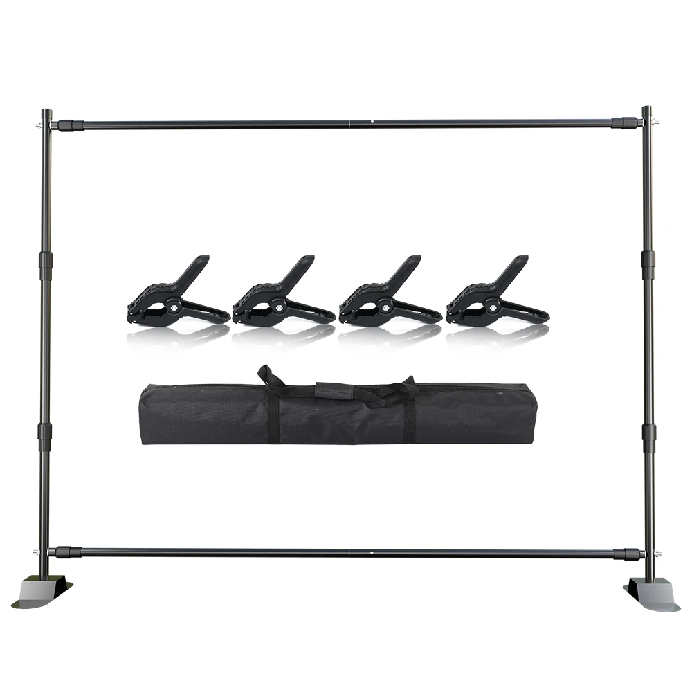 

2.4*3M Double-Crossbar Backdrop Background Stand Frame Support System For Photography Photo Studio Video Optional Clip Without C