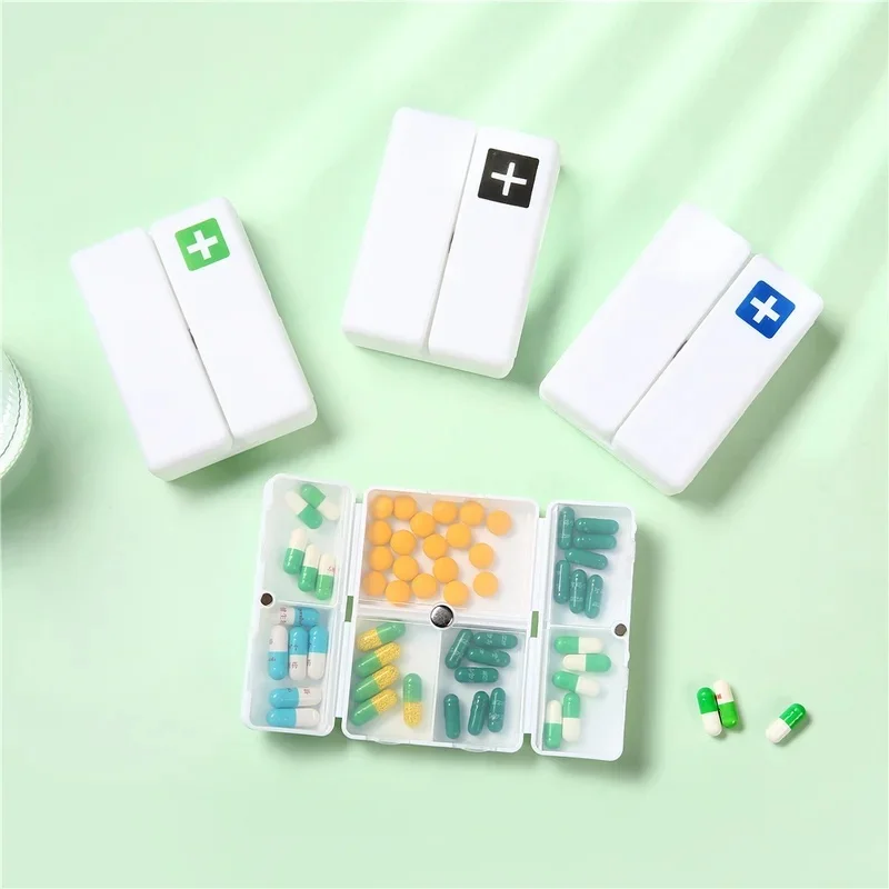 1-2PC Weekly Pill Box 7 Days Foldable Travel Medicine Holder Pill Box Tablet Storage Case Container Dispenser Organizer Tools