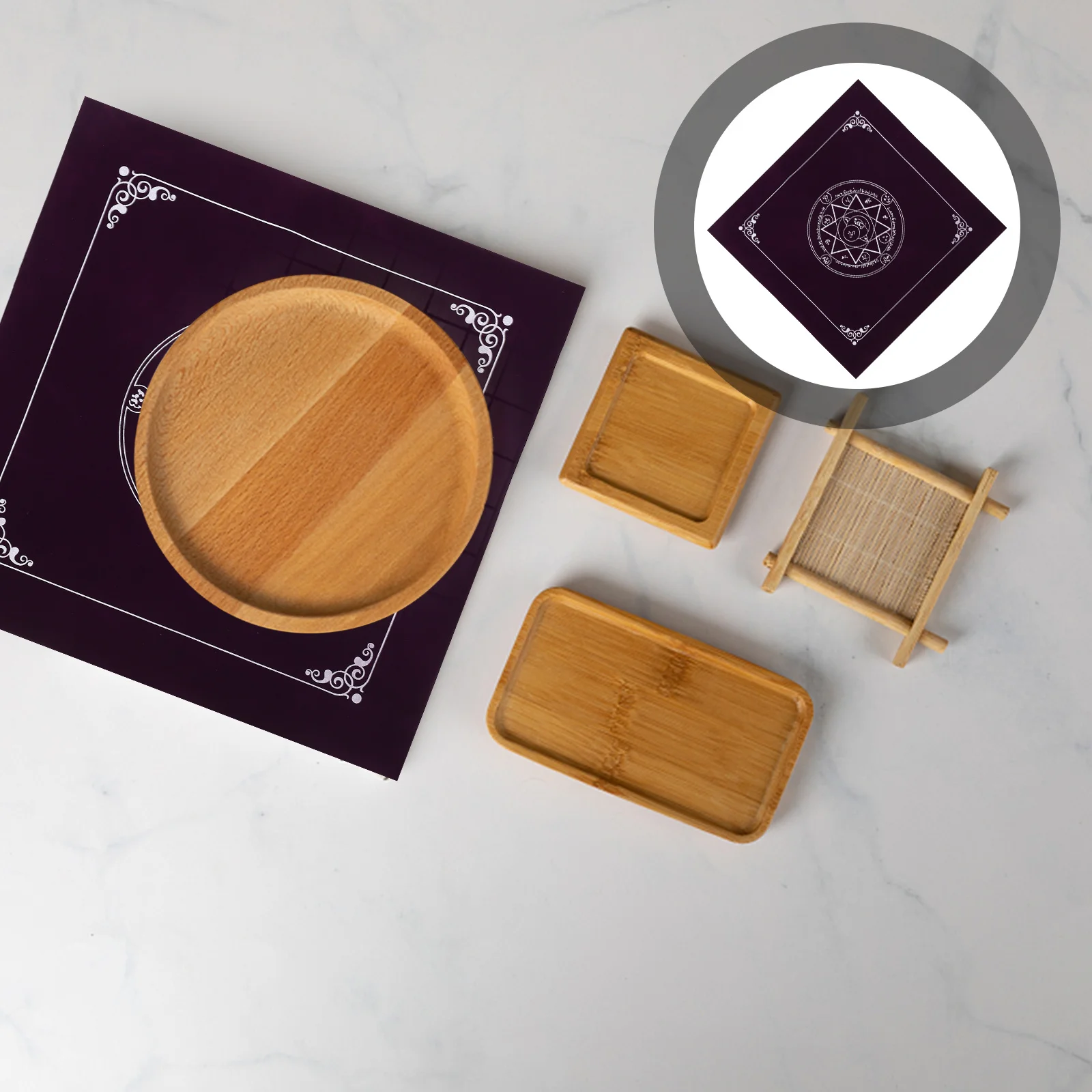 

1pc Eight-Pointed Star Tablecloth Non-Slip For Tarot Card Game Divination Desktop Cloth Decor Square Tablecloth Prop