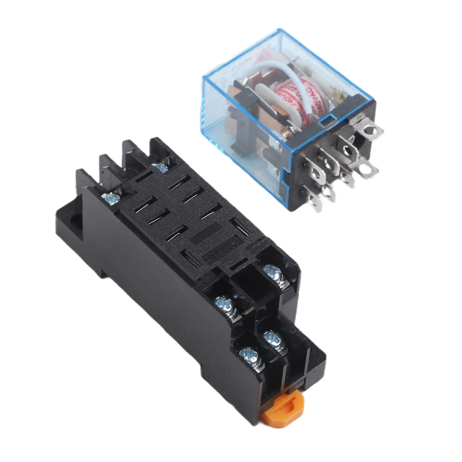 1Pcs LY2N-J Relay 220VAC-240VAC DTF08A 8-pin Power Relay Base Socket Replacement For JQX-13F LY2N-J HH62P Time Relay White