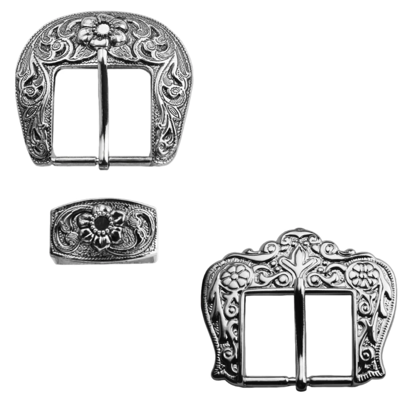 

Western Cowboy Belt Buckle for Men Engraved Buckle Collection Casual Outfit Flower Engravings