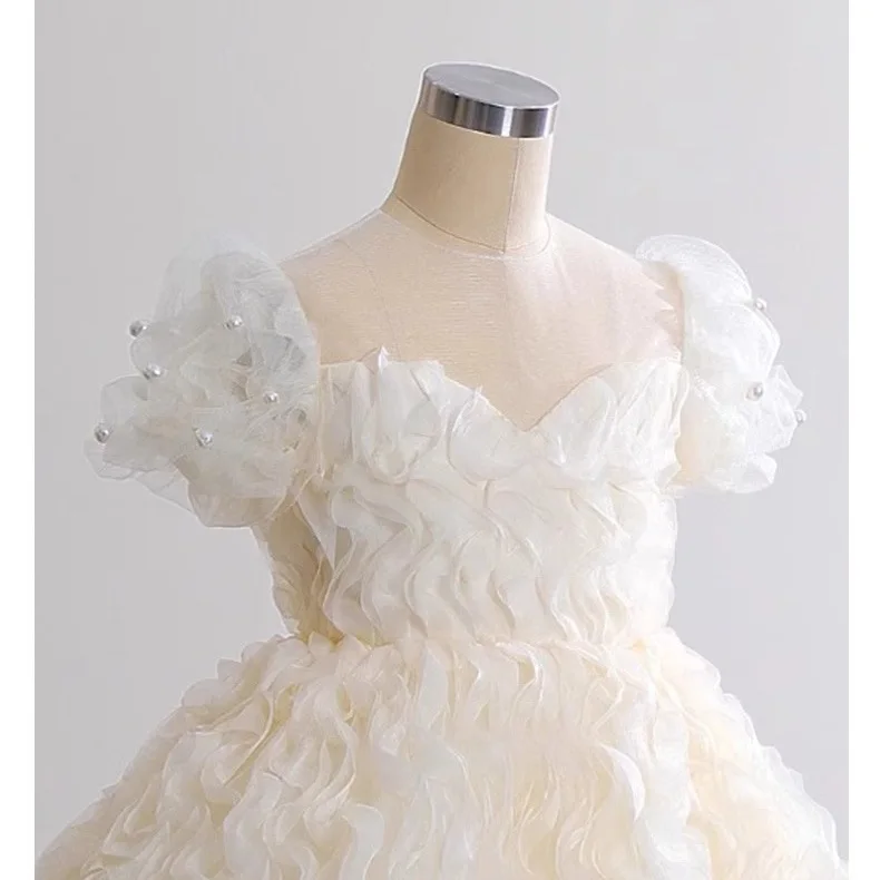 Vestido elegante de tul para niñas, vestido de boda para niñas, primer baile de cumpleaños, princesa hinchada, nuevo