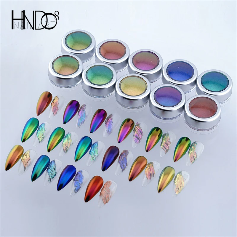 

HNDO New Color Shift Chrome Nail Powder Chameleon Glitter for Manicure Decoration Cosmetic Grade Iridescent Pigment Dust