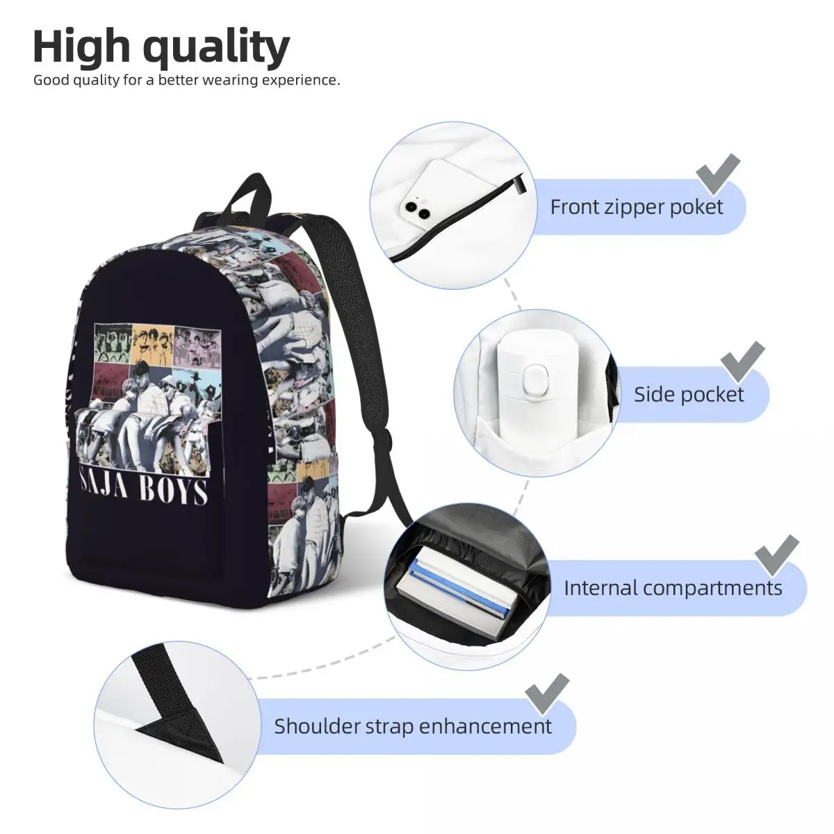 Saja Boys Band Kpop Demon Hunters винтажный подростковый рюкзак уличный студенческий дорожный рюкзак для мужчин и женщин холщовые сумки для ноутбука