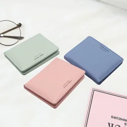 Women's simple letter bifold short wallet, thin solid color versatile credit card holder, casual and fashionable clutch