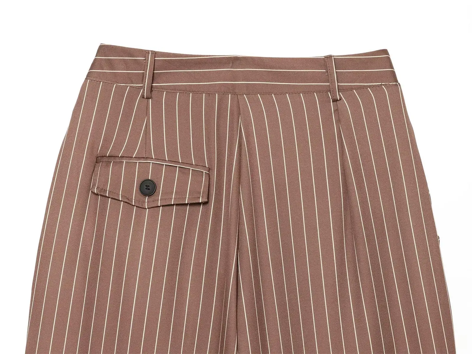 TFMLN Damen Mode Weite Hosen Vintage Hohe Taille Reißverschluss Lässige Gerade Hochgeschnittene Plissierte Lange Hosen Neu – Detail 20