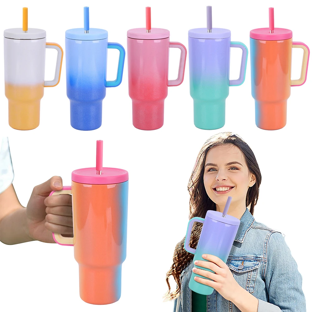 40 Unzen Becher mit Griff große Kapazität Edelstahl isoliert Becher Sport Wasser flasche Thermo tasse Kaffee Bier kaltes Vakuum