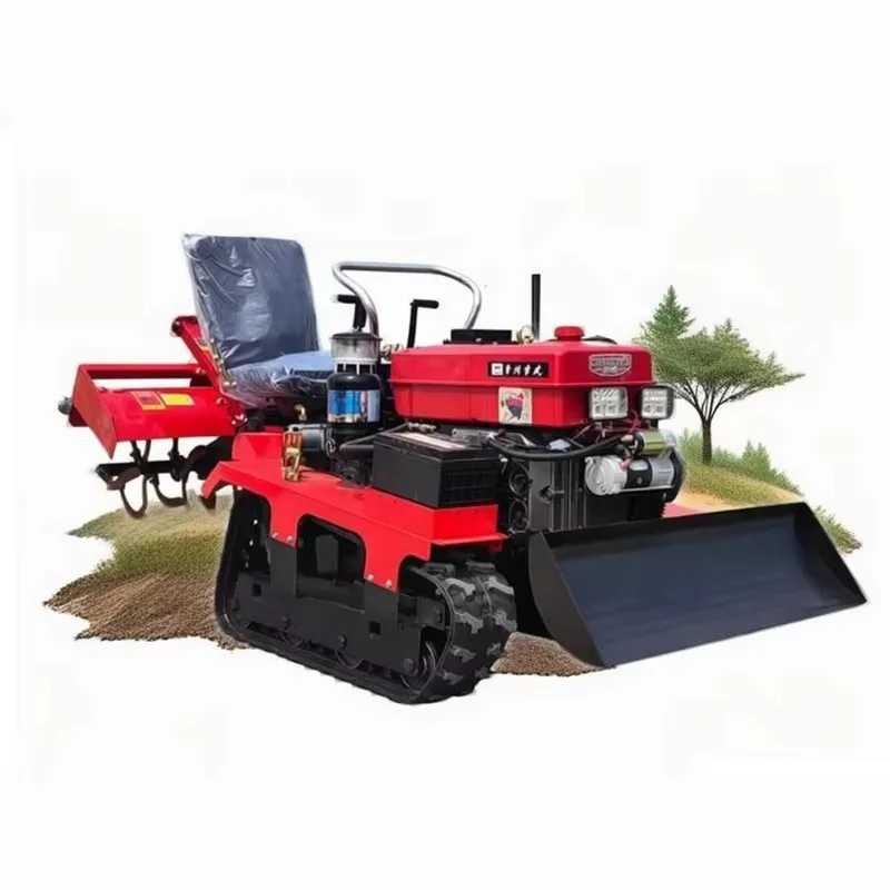 2026 Tracked Micro-tiller, All-terrain Climbing Orchard Mountain, Paddy Field Deep Tillage Multi-functional Garden Management Ma