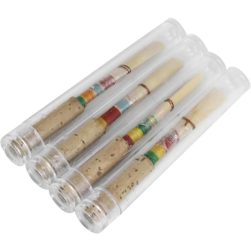4Pcs Soft Oboe Reeds with Storage Box, Woodwind Instrument Mouthpiece, Orchestral Oboe Replacement Parts, Individual Packaging