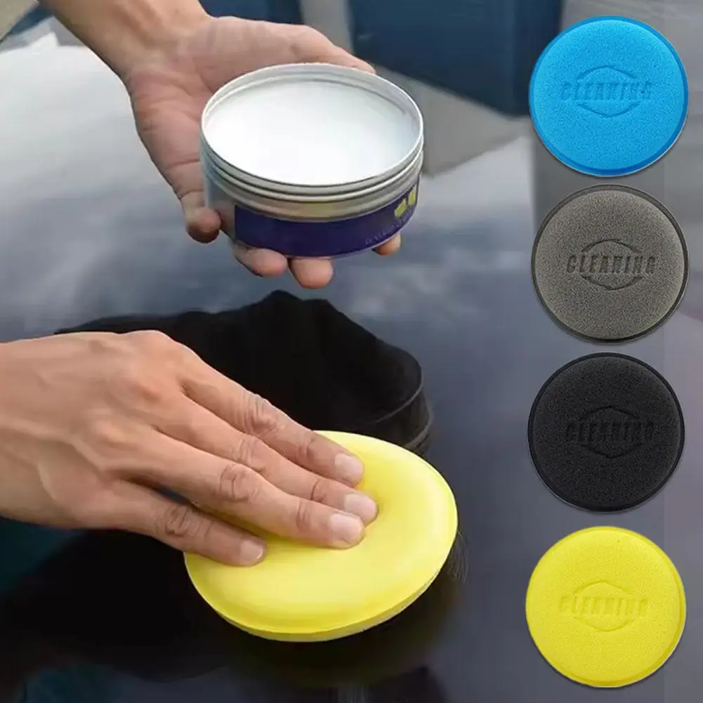 Car Waxing Polish Wax Foam Sponge Applicator Pads 10CM Yellow Cleaning Sponge Clean Washer Washing Tool Car Cleaning
