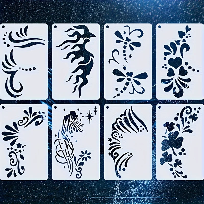 استنسل رسم الوجه 16 قطعة/المجموعة. للخشب، القماش، الورق، القماش، الأرضية، الكتاب، الإطار، الجدار، الأثاث، الزجاج. تاج الجبين وزارة الدفاع