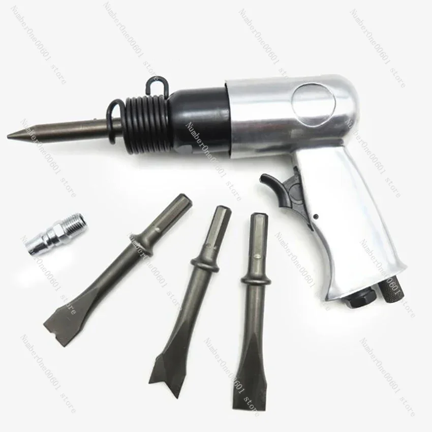 

Heavy duty air hammer with round and hexagonal chisels, 1/4 inch air screw, 4500rpm, pneumatic chisel spade hammer, drills