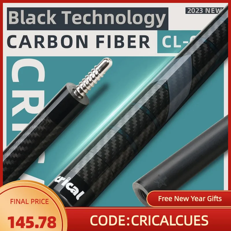 CRICAL CL-01 Pool Cue Billiard Cue, Carbon Fiber Black Tech Shaft, 3*8 Joint Pin Joint, Four Styles to Choose Pool Cue, 12.5mm