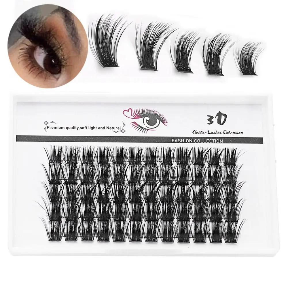 60Clusters Cluster Lashes Faxu Mink Hair C/D/DD Curl Lash Clusters Mix Length Thin Band False Eyelashes Women