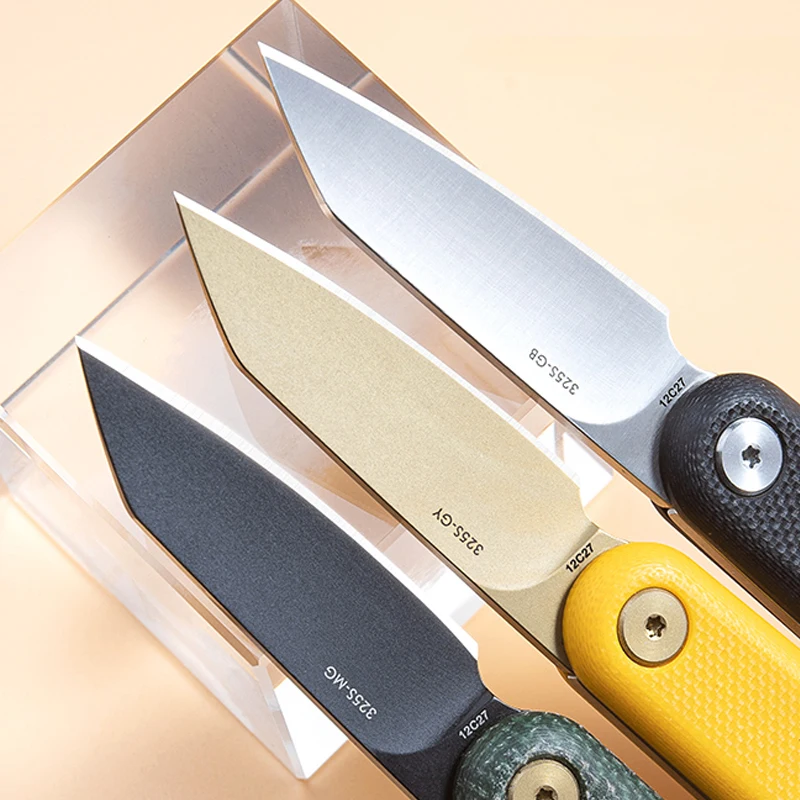 SANRENMU 325S NEW Mini Pocket Folding Knife 12C27 Blade Outdoor Portable Keychain Camping Fishing Tool Gift EDC No Lock Knives