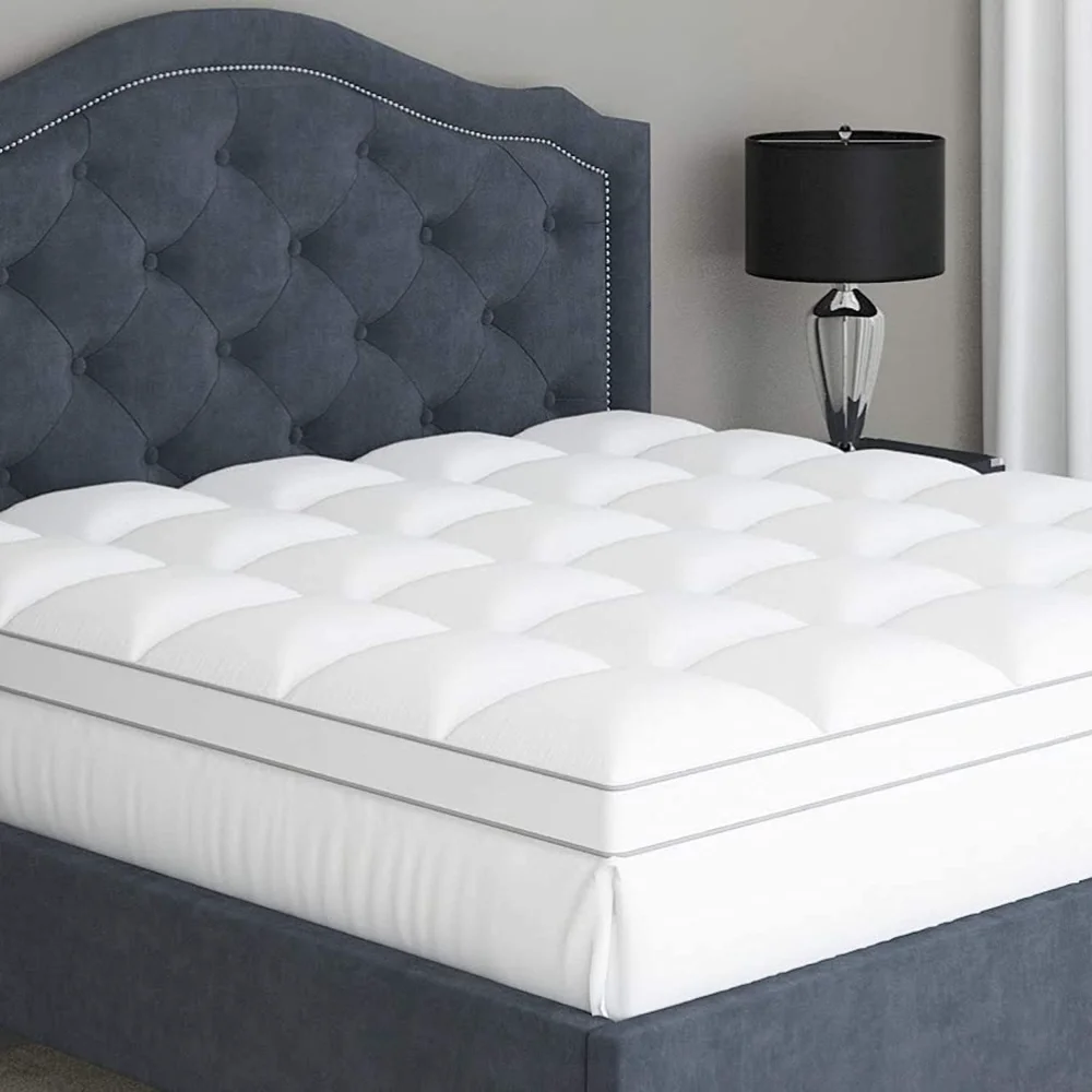 

Full Cooling Mattress Topper, Pillow-Top Optimum Thickness, Soft 100% Cotton Fabric, Breathable & Plush Quilted Down-Like Fill